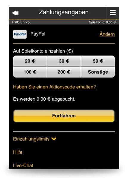 Einzahlung 888 App Paypal