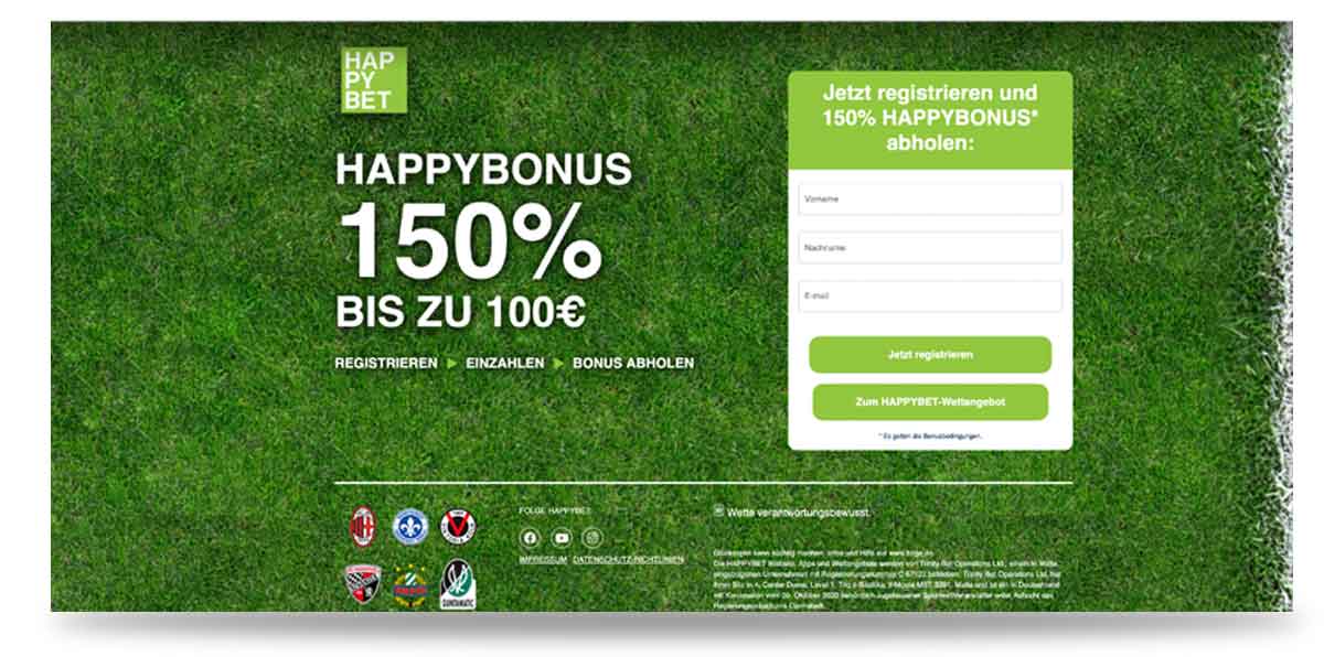Aktuller Happybet Bonus für Neukunden