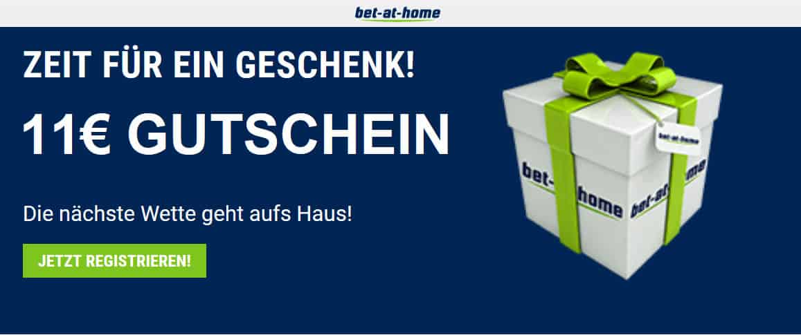 Bet at home 11 € Gratiswette ohne Einzahlung