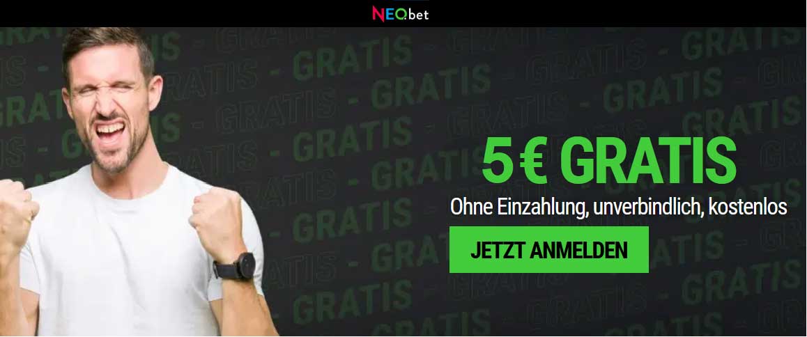 Neobet 5 € Gratiswetten ohne Einzahlung