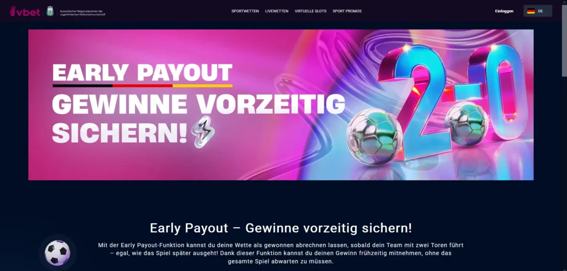 Early Payout bei VBET