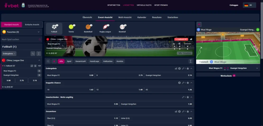 Livewetten bei VBET
