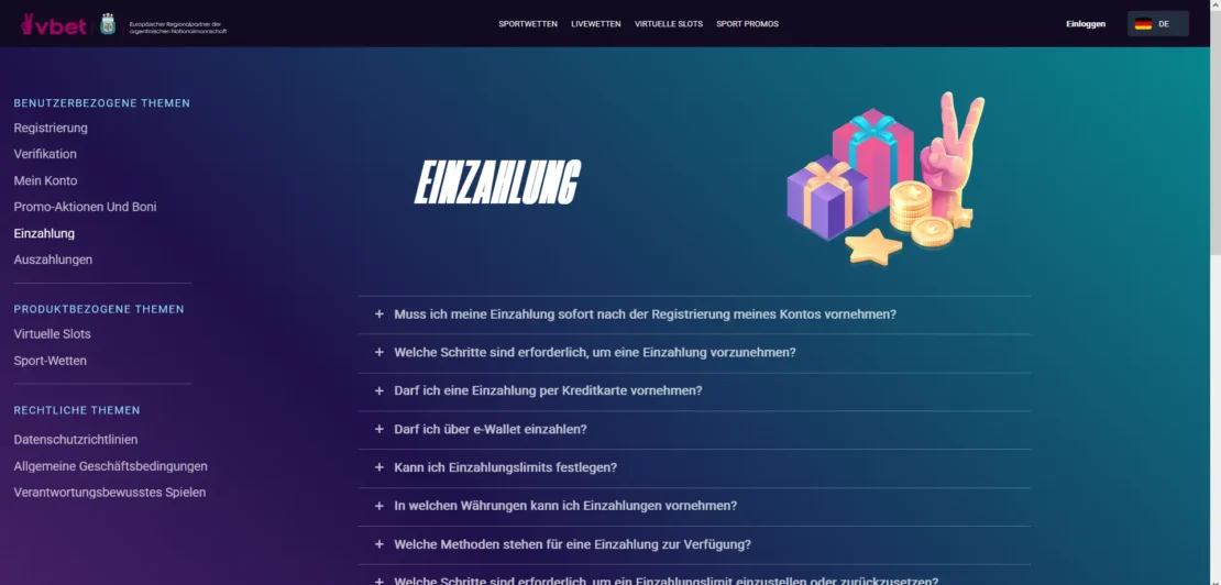 Zahlungsmethoden bei VBET