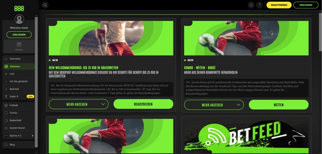 Aktionen für Bestandskunden bei 888sport