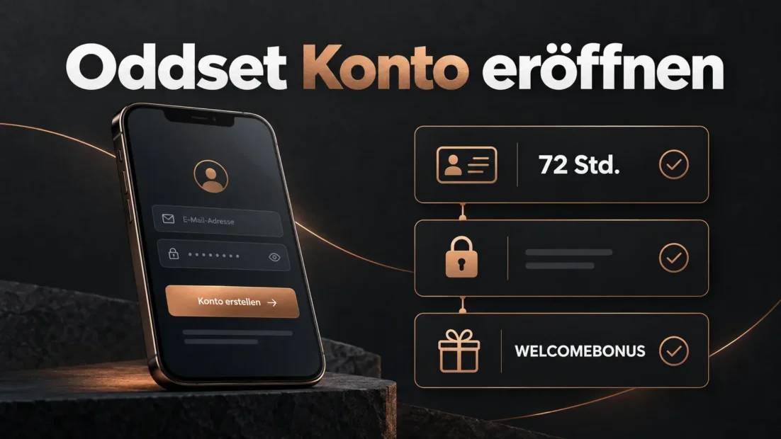 Oddset Konto eröffnen: Registrierung am Smartphone, Ausweisprüfung innerhalb von 72 Stunden und Startpaket mit WELCOMEBONUS