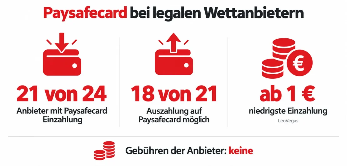 Paysafecard bei Wettanbietern mit deutscher Lizenz: Einzahlung, Auszahlung und Mindestbeträge im Überblick