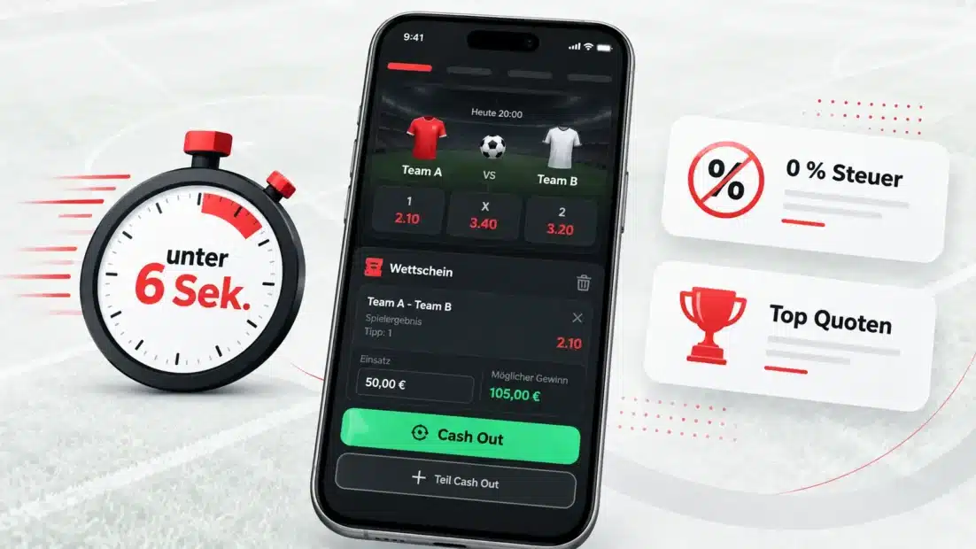 Wettarena App mit Teil Cash Out im Wettschein, Top Quoten und Wetten ohne Steuer