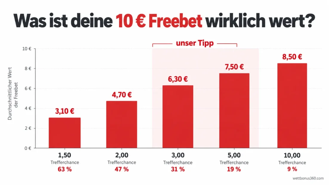 Wert einer 10 € Freebet bei Quoten von 1,50 bis 10,00 im Überblick