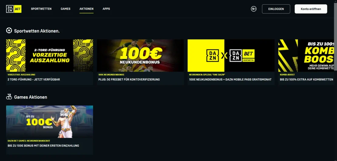 Sportwetten Aktionen bei DAZN Bet