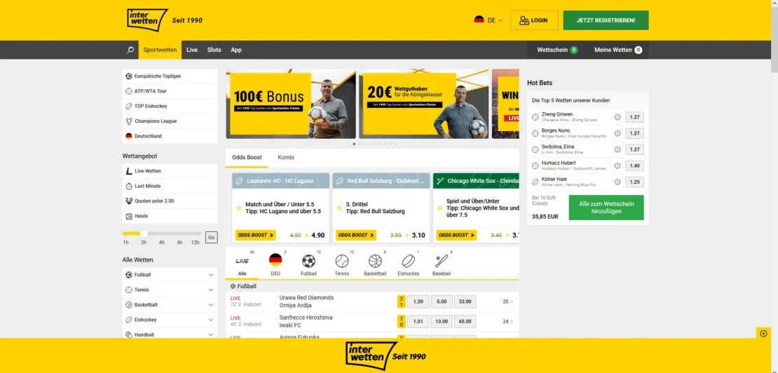 Aktionen für Bestandskunden bei Interwetten