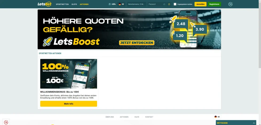 LetsBoost Quotenboosts für Bestandskunden bei Letsbet