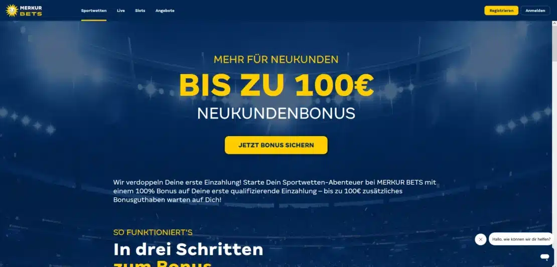 Merkur Bets Neukundenbonus mit 100 Prozent bis 100 Euro