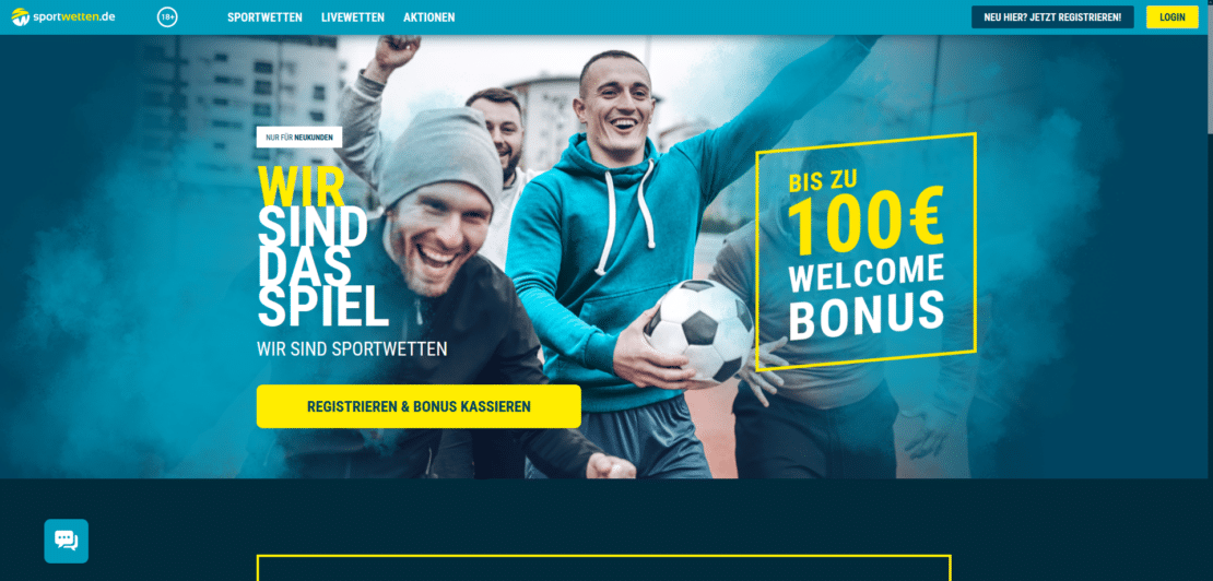 Sportwetten.de Willkommensbonus mit 100 Prozent bis 100 Euro