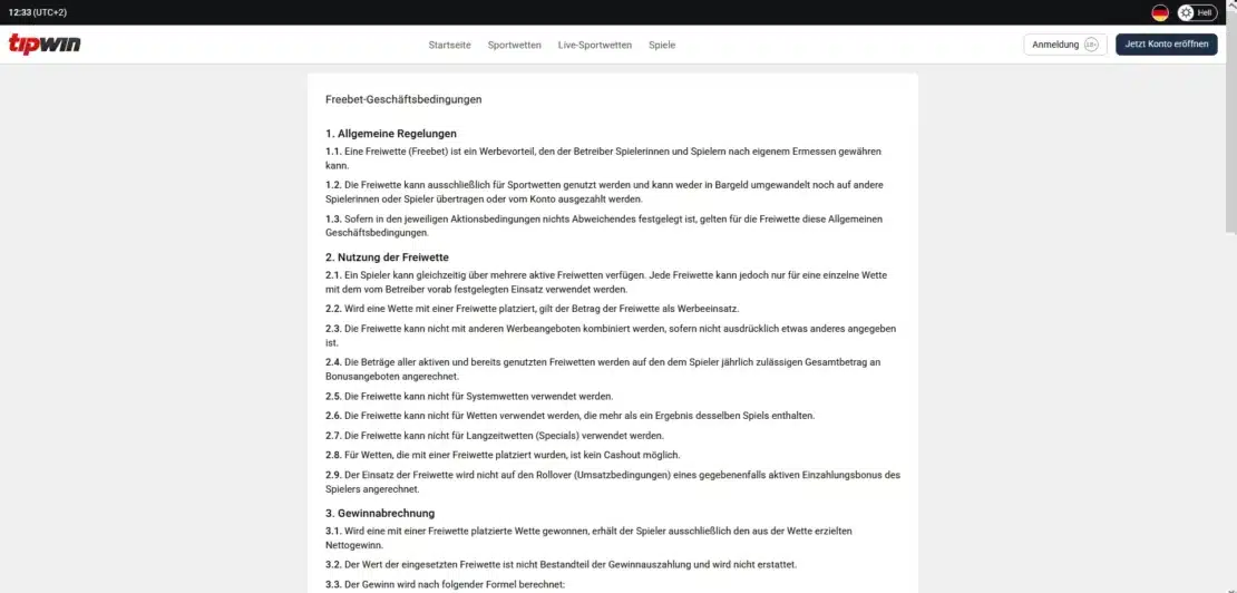 Freiwetten für Bestandskunden bei Tipwin
