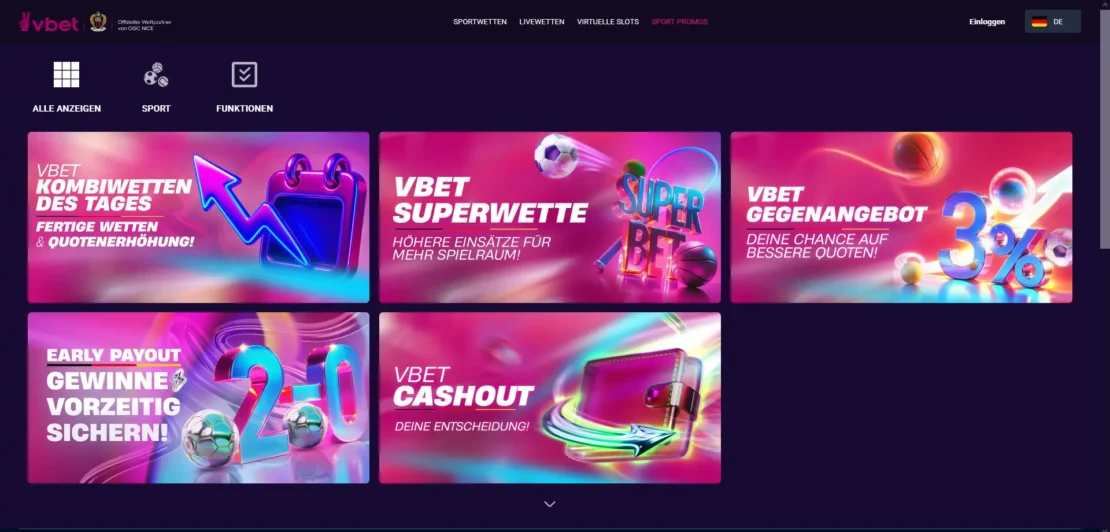 Sport Promos für Bestandskunden bei VBET